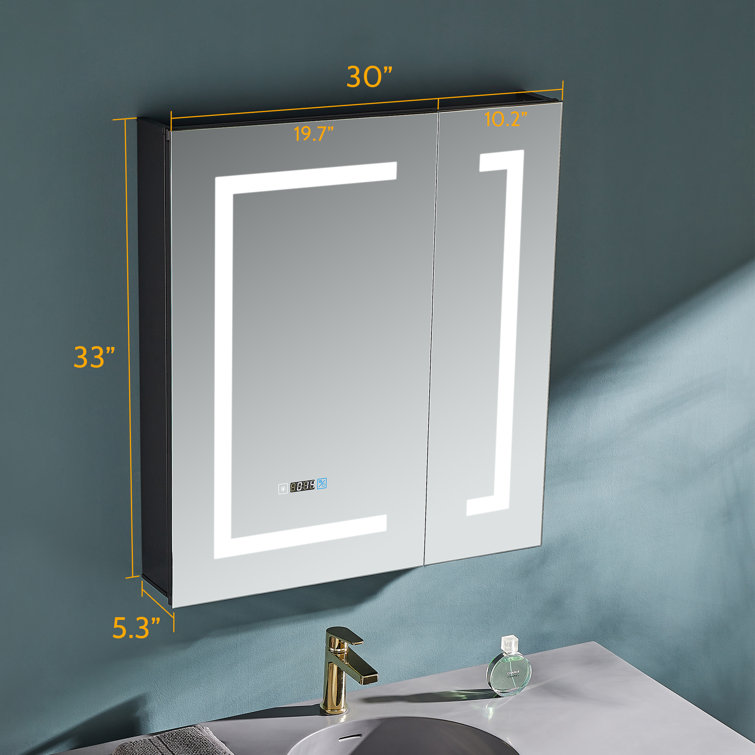 Brayden Studio® LED Bathroom Medicine With Mirror And Lights 30